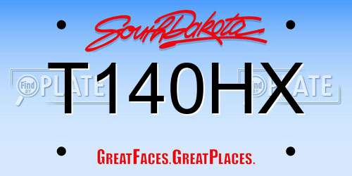 T140HX South Dakota License Plate