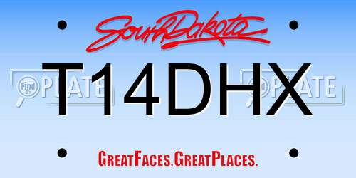 T14DHX South Dakota License Plate