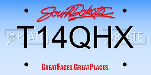 T14QHX South Dakota License Plate