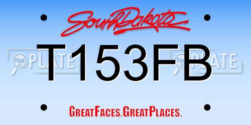 T153FB South Dakota License Plate
