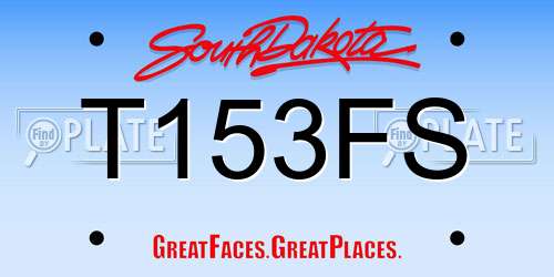 T153FS South Dakota License Plate