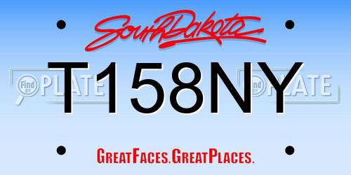 T158NY South Dakota License Plate