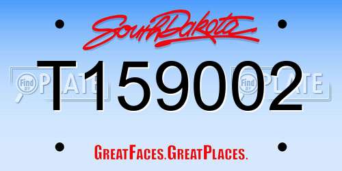 T159002 South Dakota License Plate