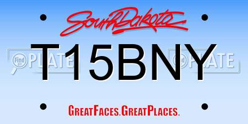 T15BNY South Dakota License Plate