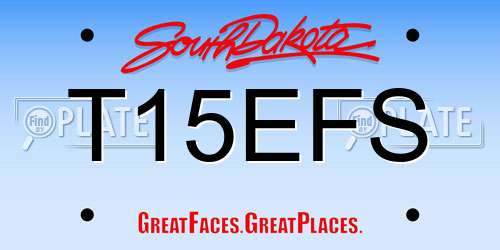 T15EFS South Dakota License Plate