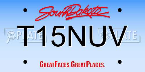 T15NUV South Dakota License Plate