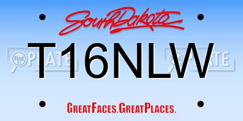 T16NLW South Dakota License Plate
