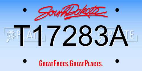 T17283A South Dakota License Plate
