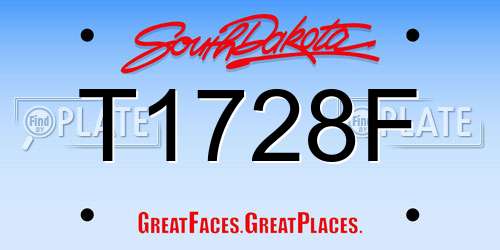 T1728F South Dakota License Plate