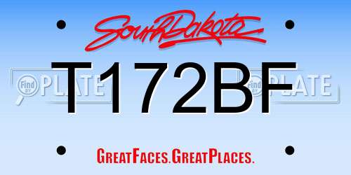 T172BF South Dakota License Plate
