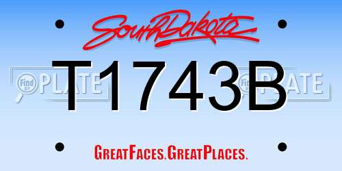 T1743B South Dakota License Plate