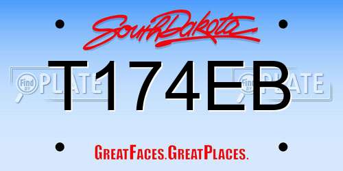 T174EB South Dakota License Plate