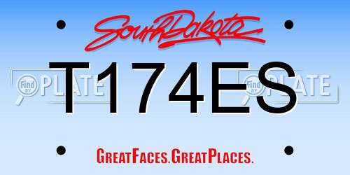 T174ES South Dakota License Plate
