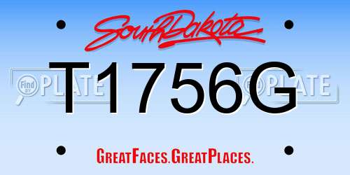 T1756G South Dakota License Plate