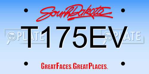 T175EV South Dakota License Plate