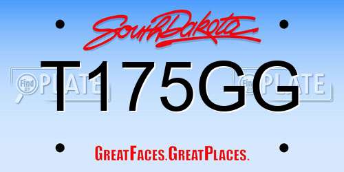 T175GG South Dakota License Plate