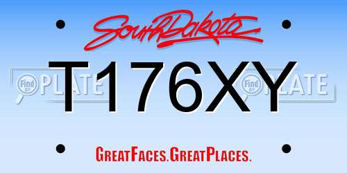 T176XY South Dakota License Plate