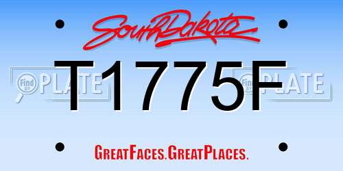 T1775F South Dakota License Plate