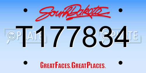 T177834 South Dakota License Plate