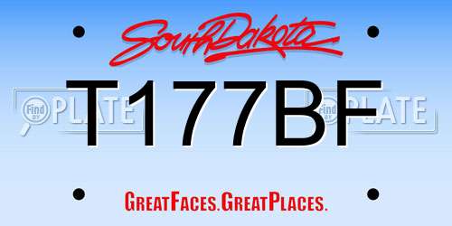 T177BF South Dakota License Plate