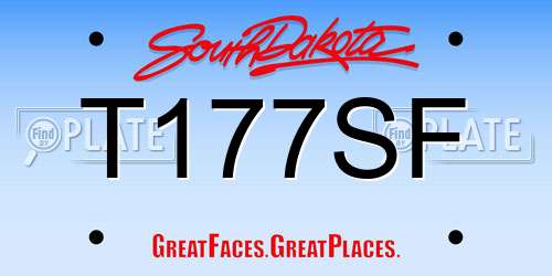 T177SF South Dakota License Plate
