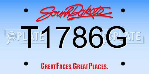 T1786G South Dakota License Plate