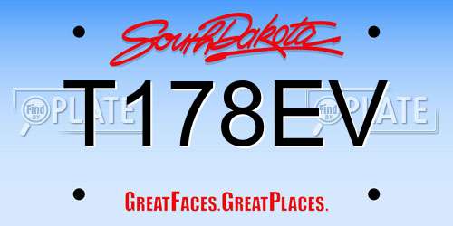 T178EV South Dakota License Plate