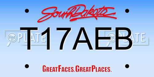 T17AEB South Dakota License Plate