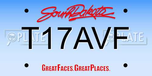 T17AVF South Dakota License Plate