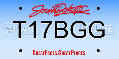 T17BGG South Dakota License Plate