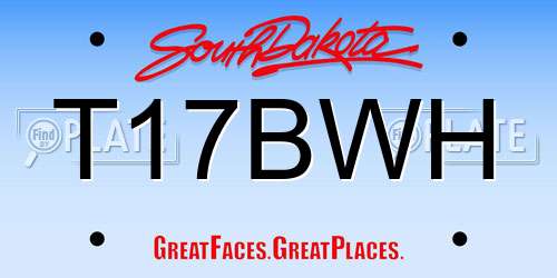 T17BWH South Dakota License Plate