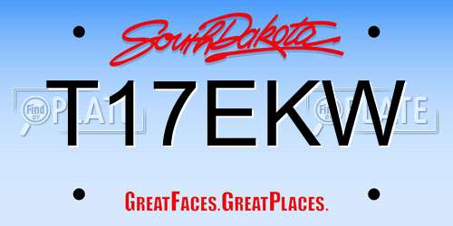 T17EKW South Dakota License Plate
