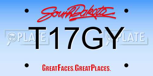 T17GY South Dakota License Plate