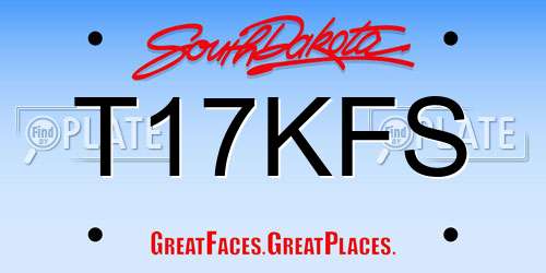 T17KFS South Dakota License Plate