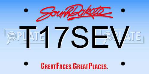 T17SEV South Dakota License Plate