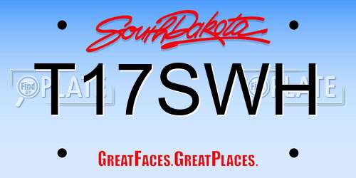 T17SWH South Dakota License Plate