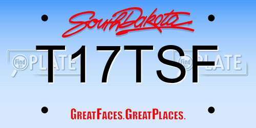 T17TSF South Dakota License Plate
