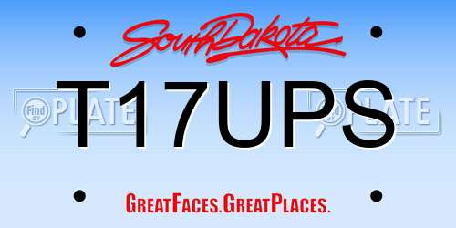 T17UPS South Dakota License Plate