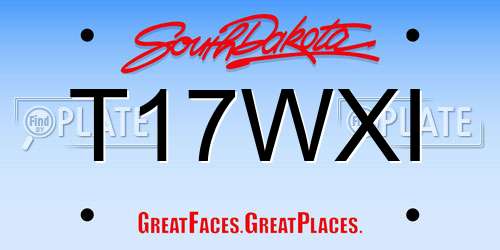 T17WXI South Dakota License Plate