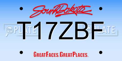 T17ZBF South Dakota License Plate
