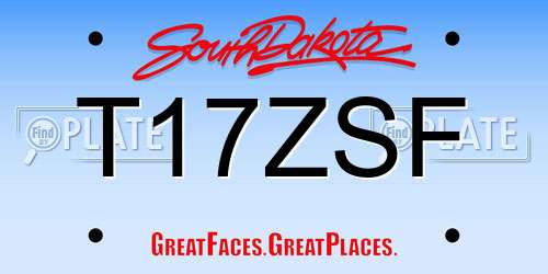 T17ZSF South Dakota License Plate