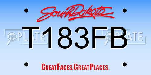 T183FB South Dakota License Plate