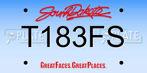 T183FS South Dakota License Plate