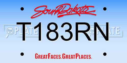 T183RN South Dakota License Plate