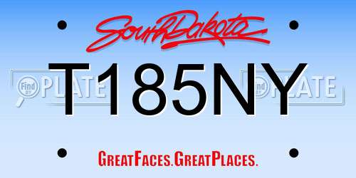 T185NY South Dakota License Plate