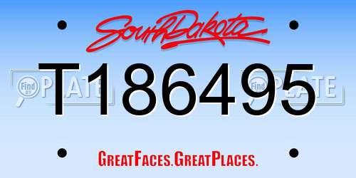 T186495 South Dakota License Plate