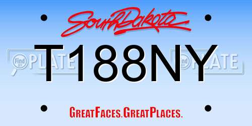 T188NY South Dakota License Plate