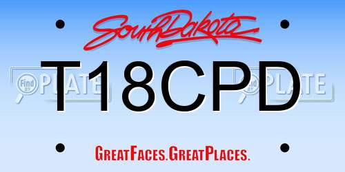 T18CPD South Dakota License Plate