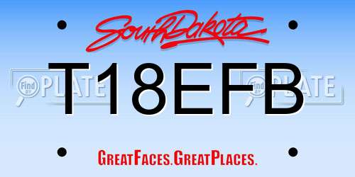 T18EFB South Dakota License Plate