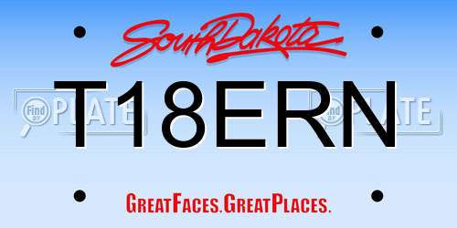 T18ERN South Dakota License Plate